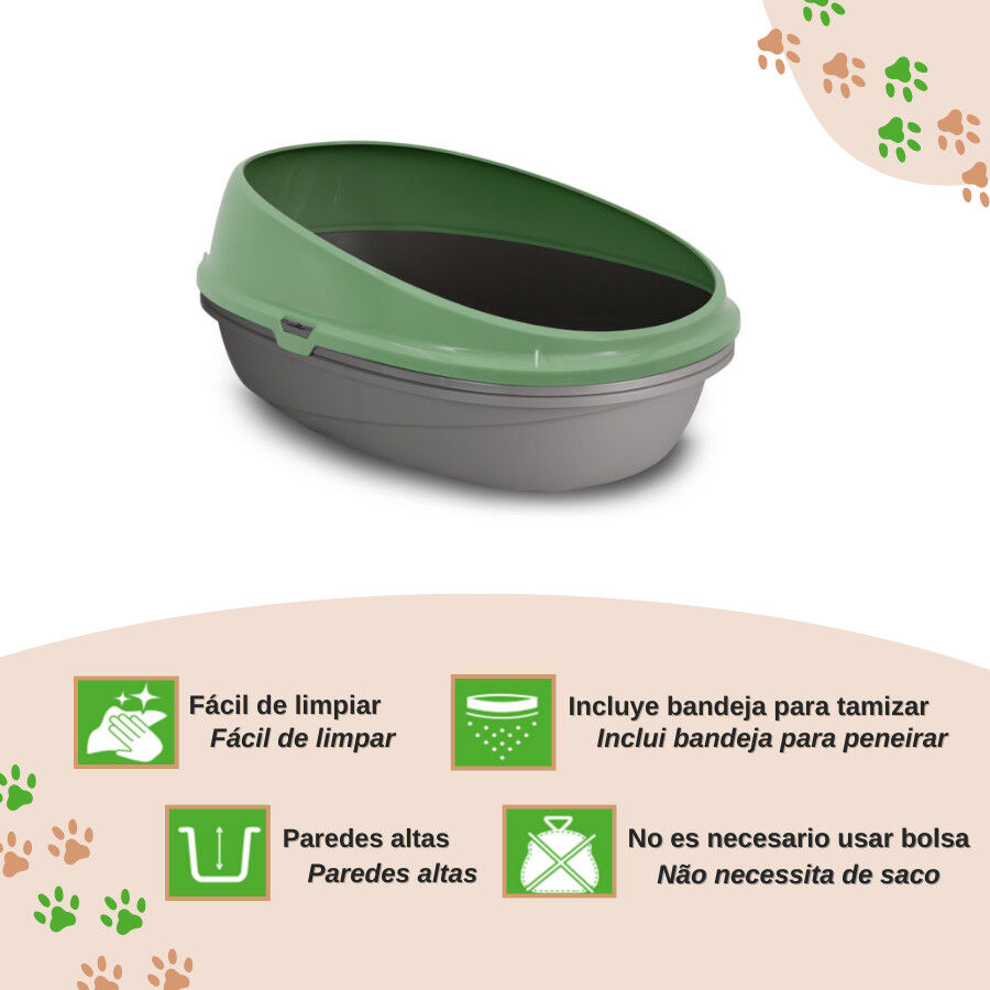 Nice Care Eco Bandeja Sanitaria Redonda Verde para gatos, , large indicador imagen numero 3